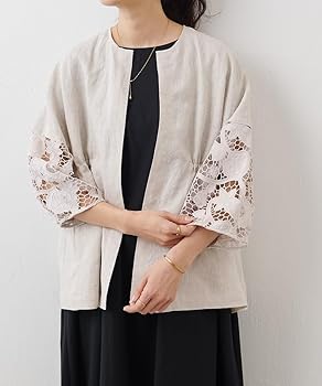 【美品】BEARDSLEY ビアズリー　袖レース羽織　はおり／ブラック 新品】BEARDSLEY ビアズリー袖レース羽織はおり／ブラック
